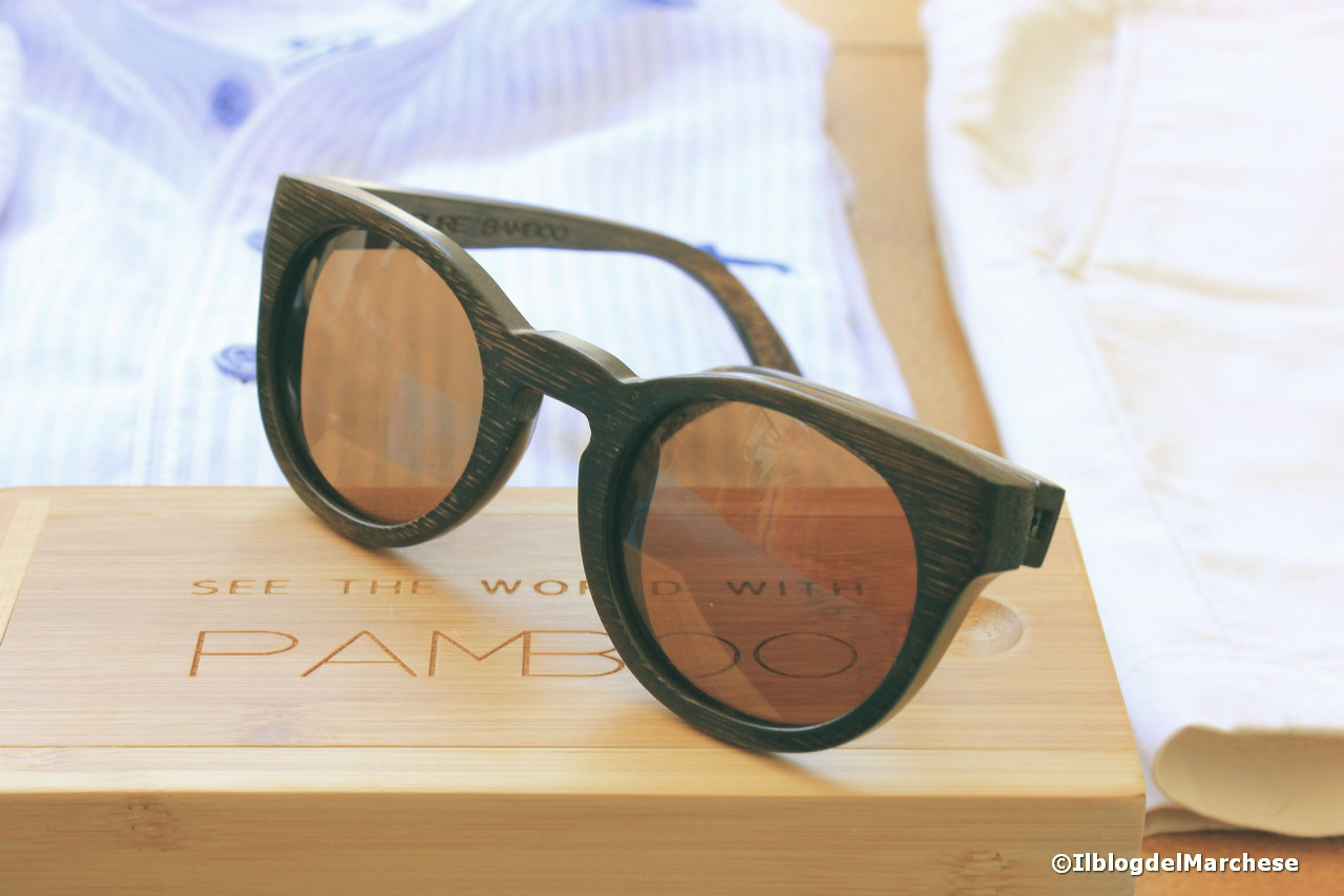 occhiali da sole in legno pamboo
