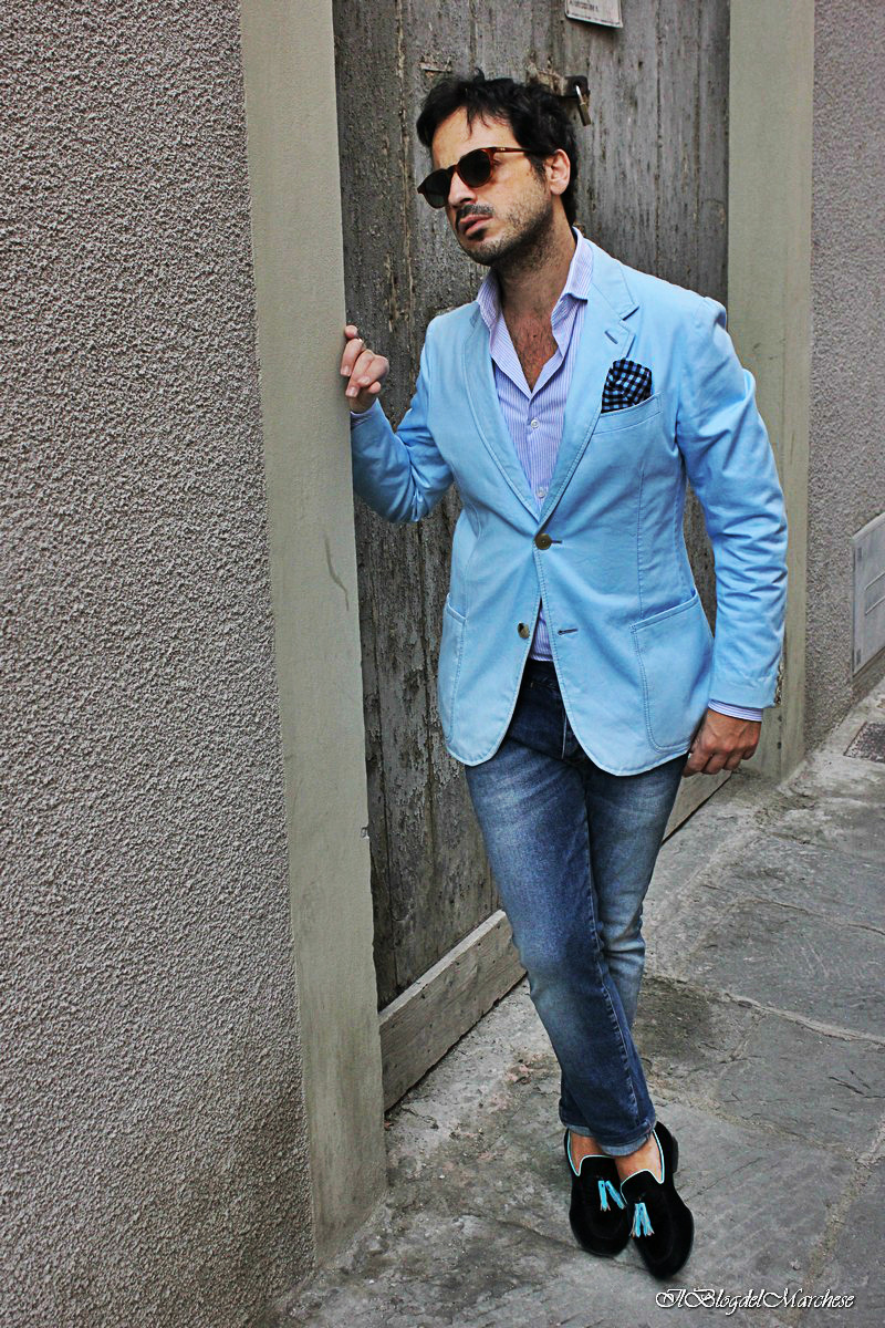 mens style outfits giacca uomo azzurra