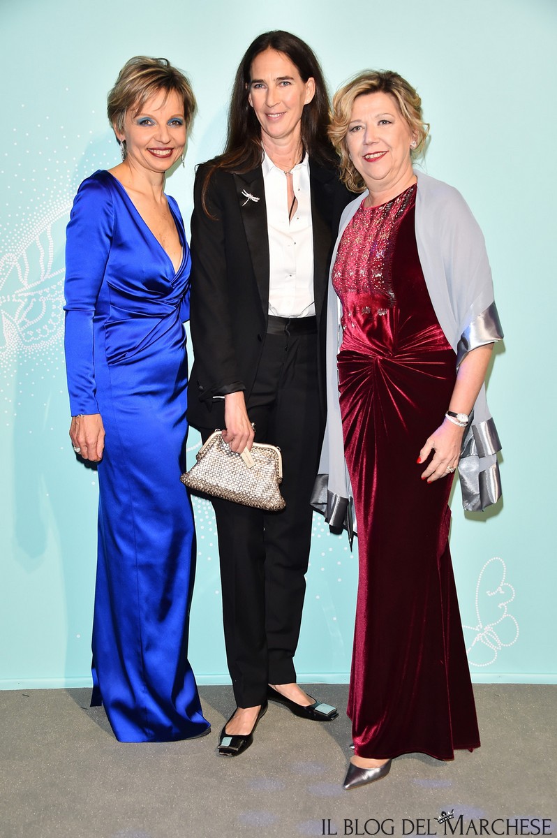 "VENICE, ITALY - MARCH 21: Florence Rollet, Bianca Arrivabene and Raffaella Banchero attend Tiffany & Co. New Store Opening Gala at La Fenice Theater on March 21, 2016 in Venice, Italy. (Photo by Stefania D'Alessandro/Getty Images for Tiffany & Co.)"