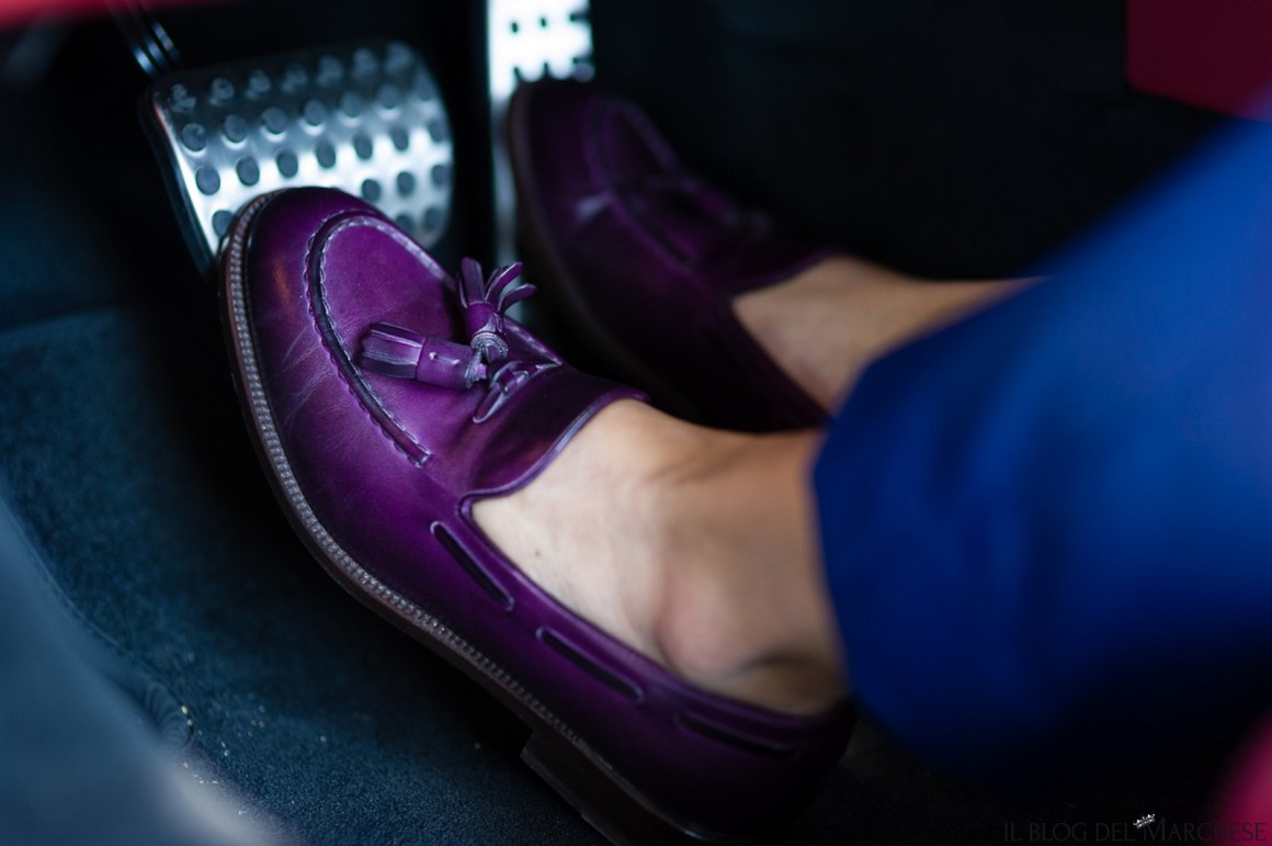 scarpe da uomo color viola